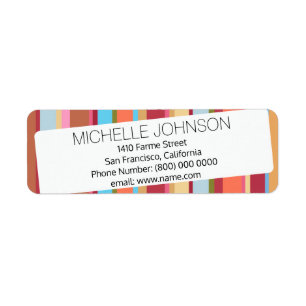 name address, colour stripes