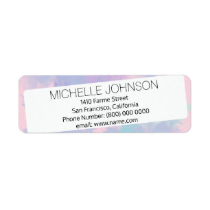 name address, lilac & white