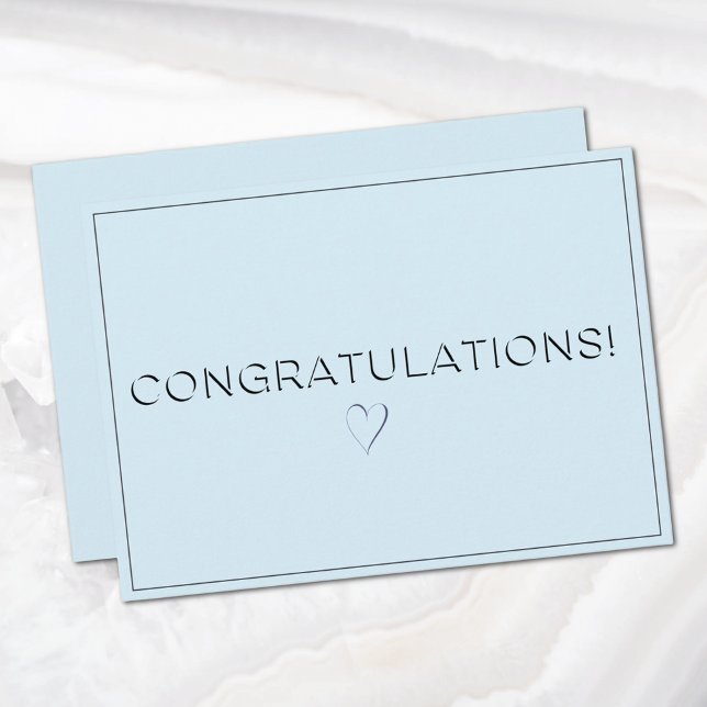 Name, Address || Pale Blue Congratulations Flat Card (Creator Uploaded)