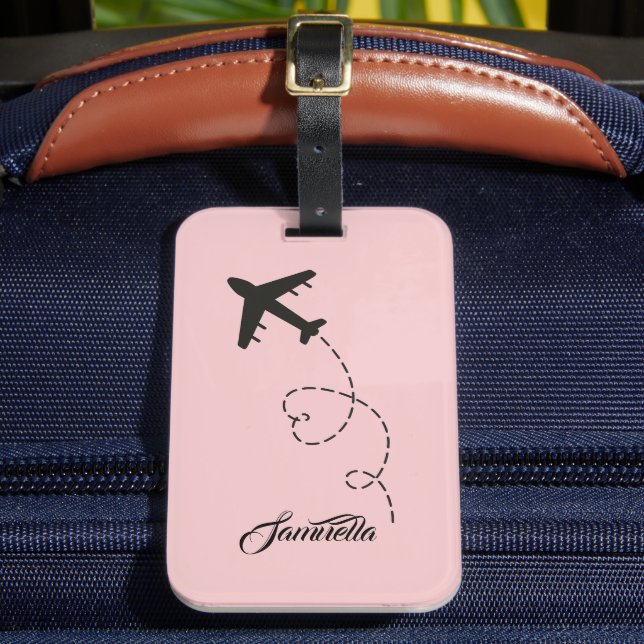 Name Aeroplane Destination Travel bridesmaids Gift Luggage Tag (Front Insitu 2)