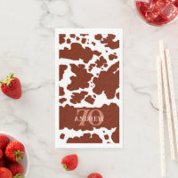 Name Age Brown Cow Spots Print Farmer Birthday