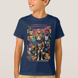 Name & Age Graffiti Legend Street Cat Kid's T-Shirt