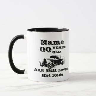 Name Age Hot Rod Add Personalise Birthday Mug