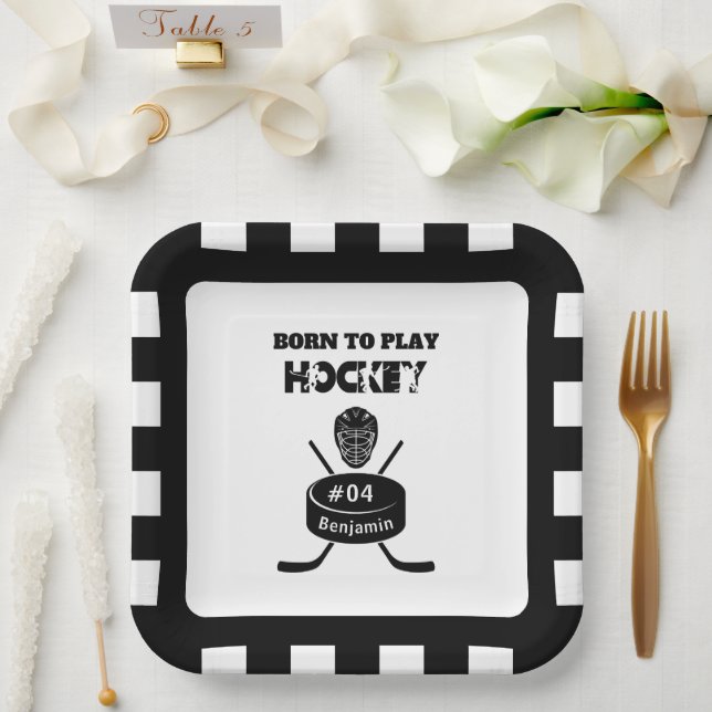 Name Age or Jersey Number Hockey Sport  Paper Plate (Wedding)