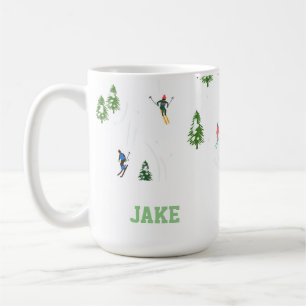 Name Alpine Skiers Skiing Illustration Skier Coffee Mug