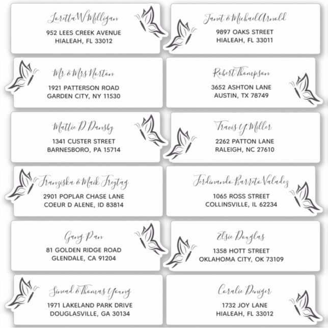 Name and Address Typography for Wedding or Event (Front)
