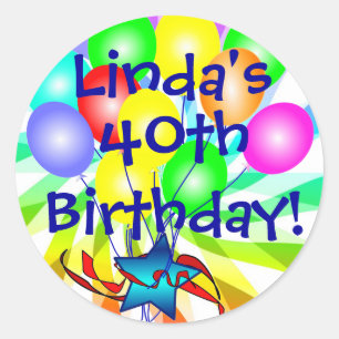 Name And Age Birthday Stickers