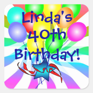 Name And Age Birthday Stickers