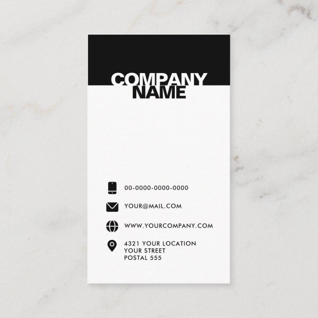 Name and Company Name Business Cards - Modern (Back)