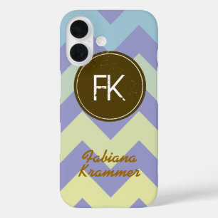 name and initial personalised on chevron iPhone 16 case
