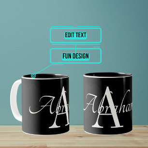 Name and Initialised Two-Tone Coffee Mug