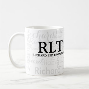 Name and Initials Personalised Modern Monogram Mug