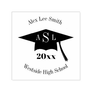 Name And Monogram Graduation Cap Class Of Self-inking Stamp