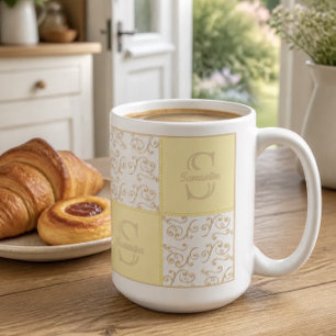 Name and Monogram Yellow Mug