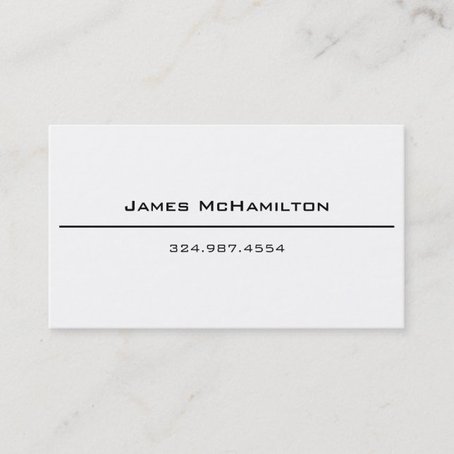 Name and Number Buisness Card - Simple (Front)