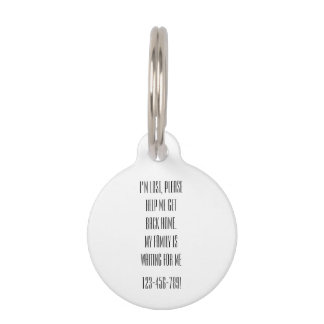 Name and Number Personalised Pet Tag