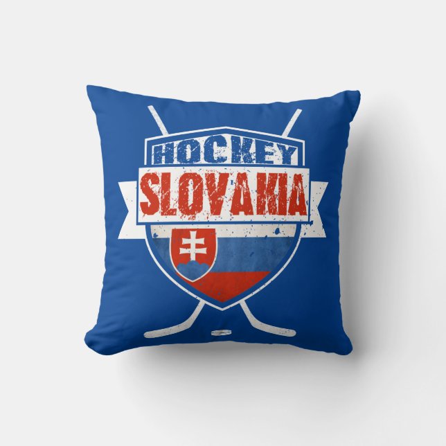 Name And Number Slovakia Hockey Cushion (Front)