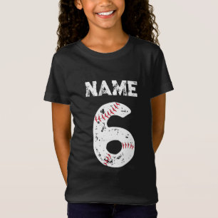 Name and Numbered 6 Baseball, Baseball Team T-Shirt