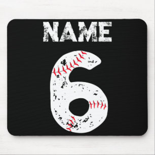 Name And Numbered 6 Baseball Baseball Team T Shirt Mouse Mat