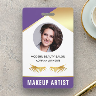 Name and Photo Beauty Salon Makeup Artist ID Card Badge