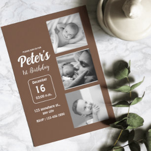 Name And Photo Birthday Party  Invitation