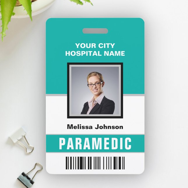 Name and Photo Medical Emergency Paramedic ID Card ID Badge (Creator Uploaded)