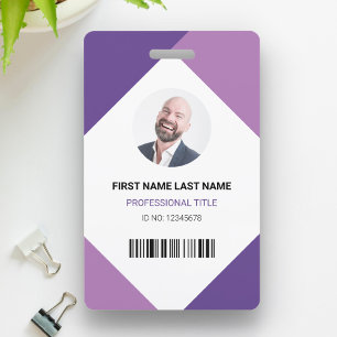 Name and Photo Professional Employee ID Card Badge
