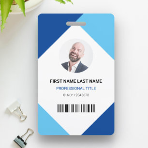 Name and Photo Professional Employee ID Card Badge