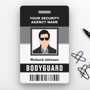 Name and Photo Security Bodyguard ID Card ID Badge