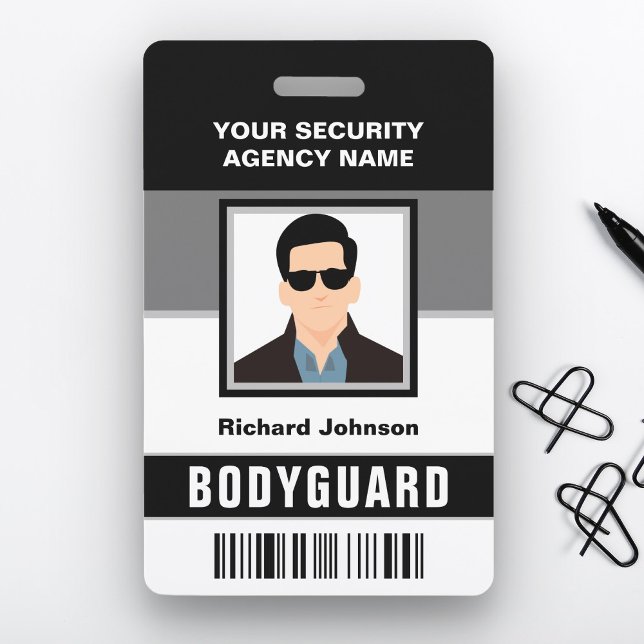Name and Photo Security Bodyguard ID Card ID Badge (Creator Uploaded)