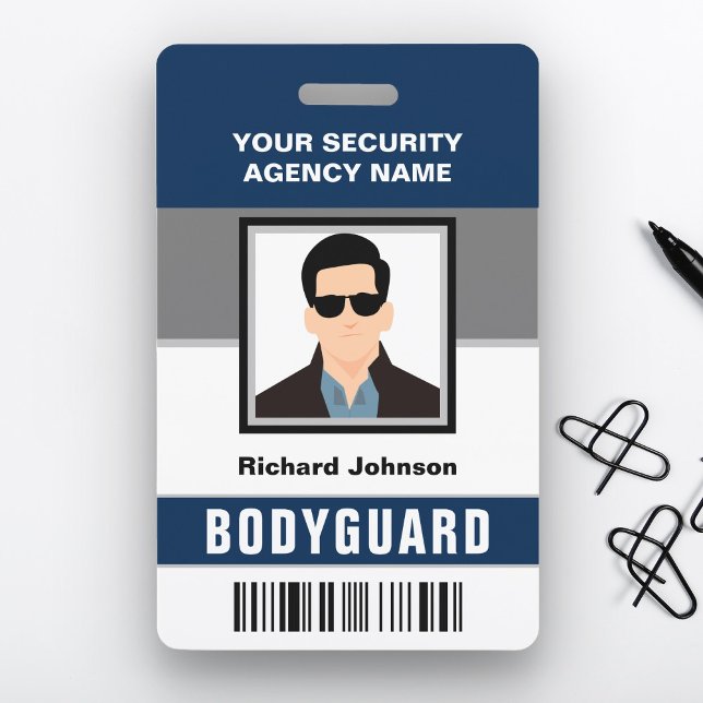 Name and Photo Security Bodyguard ID Card ID Badge (Creator Uploaded)