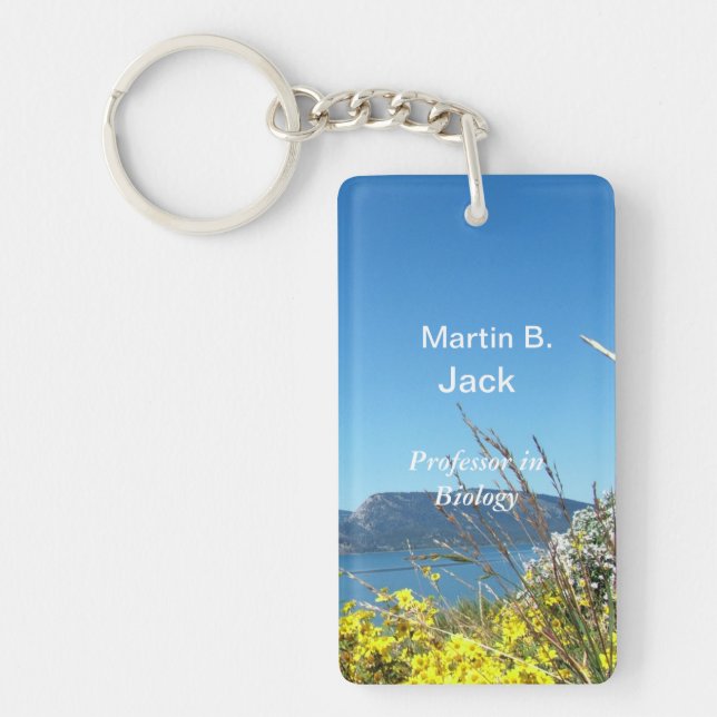 name and professional title key ring (Front)