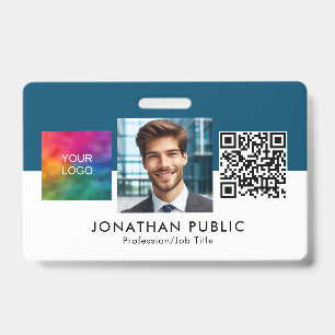 Name And Title Logo QR Code Employee ID Card Badge