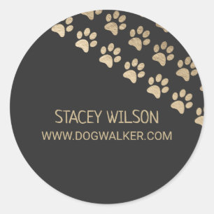 Name and Website Paw Print Business Label