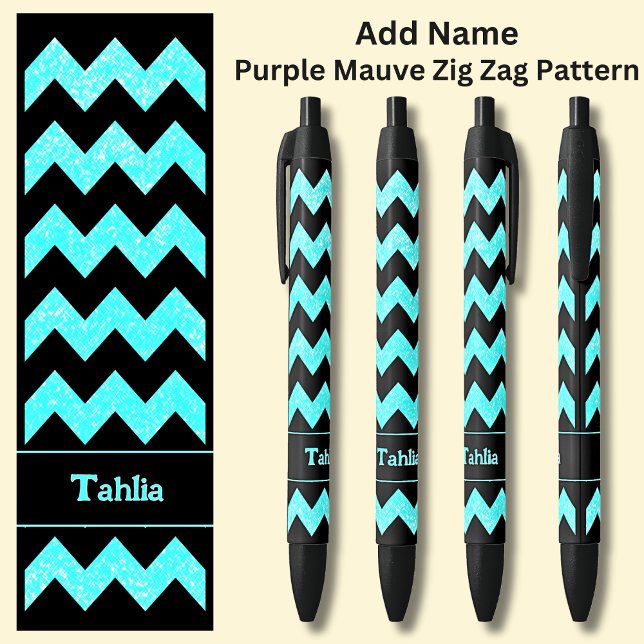 Name  Aqua Blue Zig Zag on Black Ink Pen (Creator Uploaded)