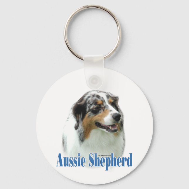 Name Australian Shepherd  Key Ring (Front)