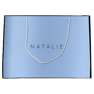 Name Baby Blue Pearly Minimal Gift Large Gift Bag