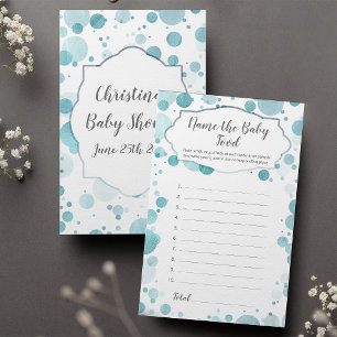 Name Baby Food Fun Baby Shower Game Confetti Card