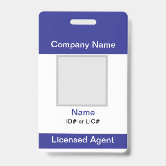 Name Badge Basic Insurance or Real Estate ID Badge
