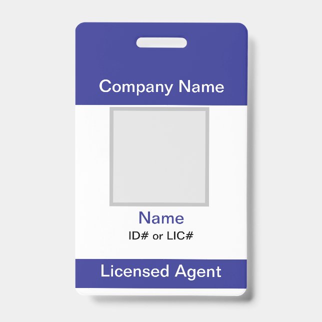 Name Badge Basic Insurance or Real Estate ID Badge (Front)