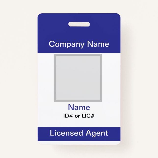 Name Badge Basic Insurance or Real Estate ID Badge (Front)