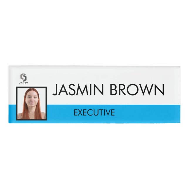 Name Badge Card & Custom QR Code Employee (Front)