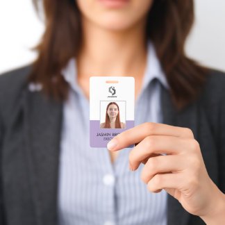 Name Badge Card & Custom QR Code Employee ID Badge