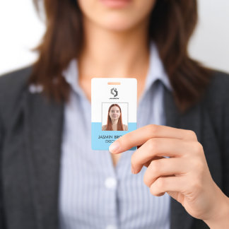 Name Badge Card & Custom QR Code Employee ID Badge