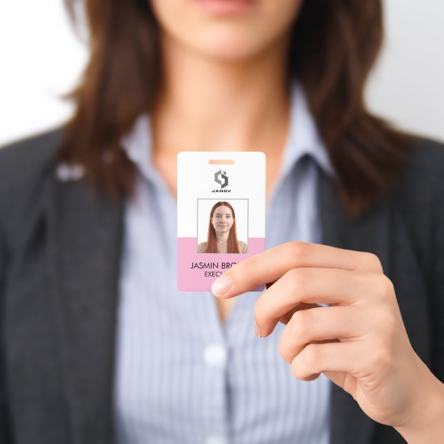 Name Badge Card & Custom QR Code Employee ID Badge (Presented)
