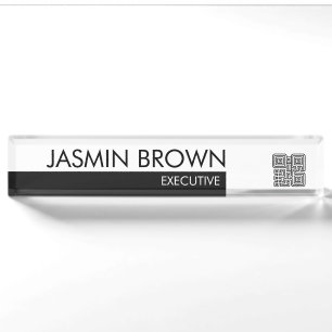 Name Badge Card & Custom QR Code Name Tag Nameplate