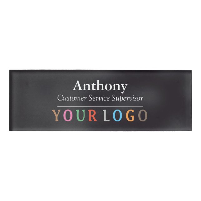 Name Badge Magnet Custom Logo Employee Staff Large (Front)