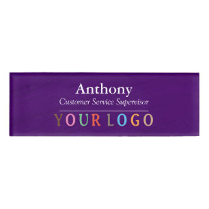 Name Badge Magnet Custom Logo Employee Staff Large