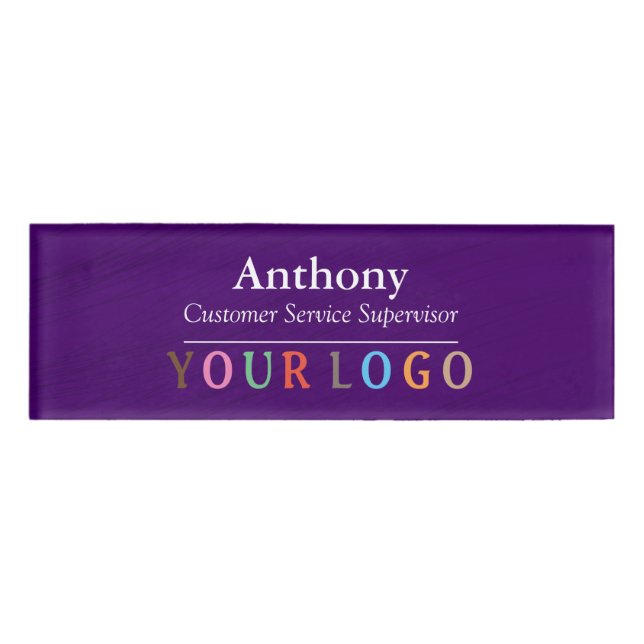 Name Badge Magnet Custom Logo Employee Staff Large (Front)