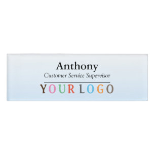 Name Badge Magnet Custom Logo Employee Staff Large